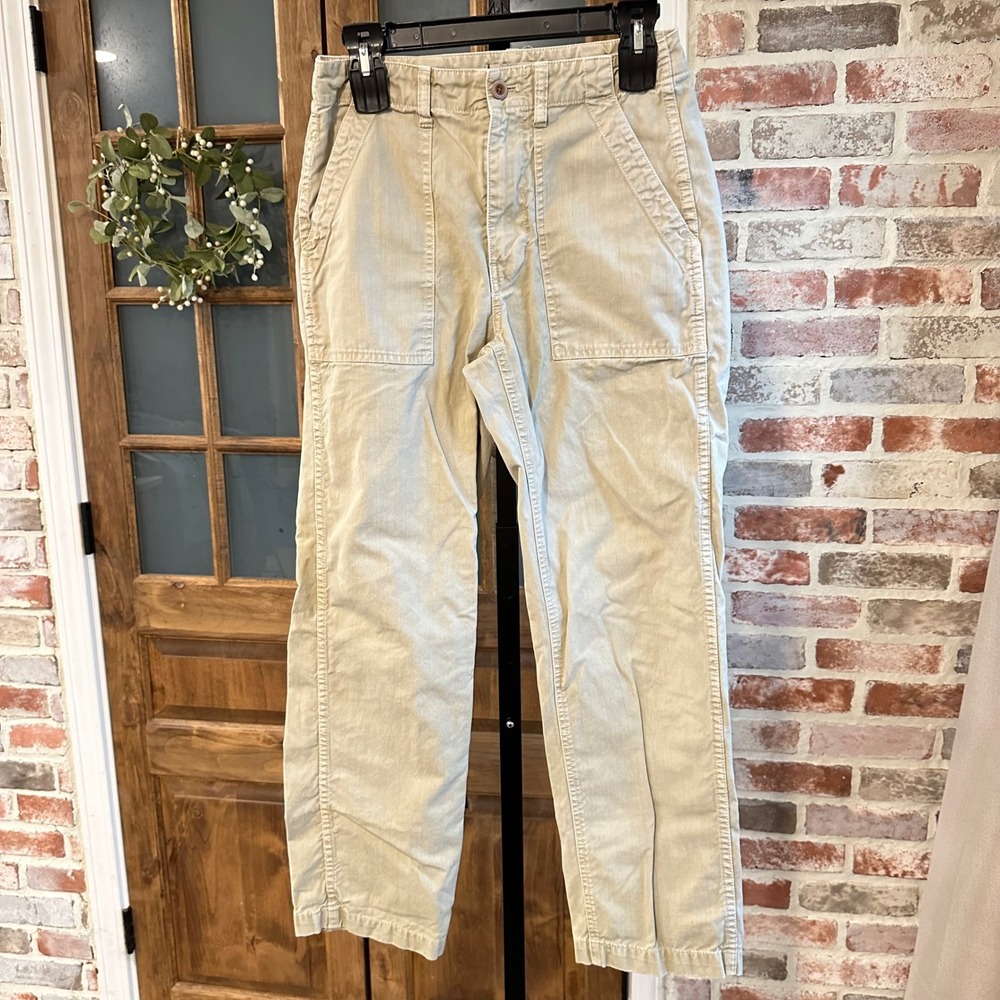 Madewell Khaki Pants Women Beige Utility Straight Leg Cotton Twill Gorpcore 27